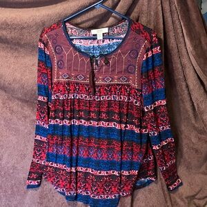 Vintage America Multicolor Boho Blouse (item # 1014)